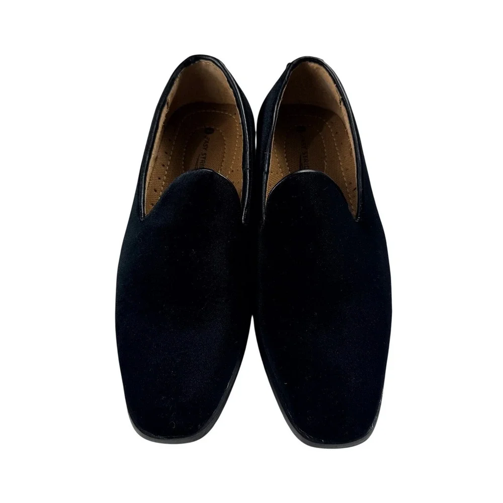 Easy Strider Boys Black Velvet‎ Loafers Smoking Slippers Size 4 Style 110